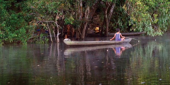 canoe on water