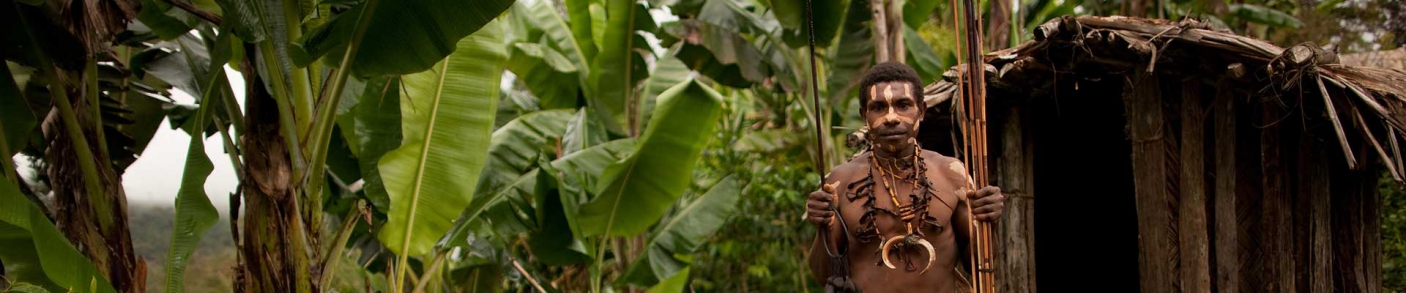 Simbari Man standing in the jungle