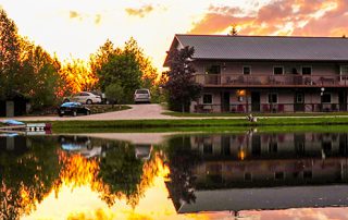 sunset reflecting in pond