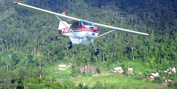 plane over Indo village