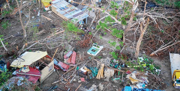 Ruins after typhoon