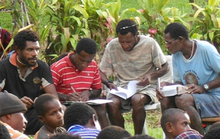 National men study the bible