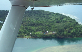 Island from plane window