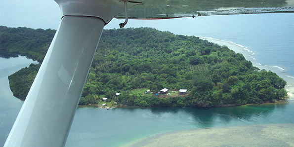 Island from plane window