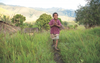 young boy walking trails