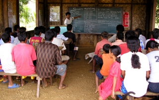 Indigenous teacher and classroom