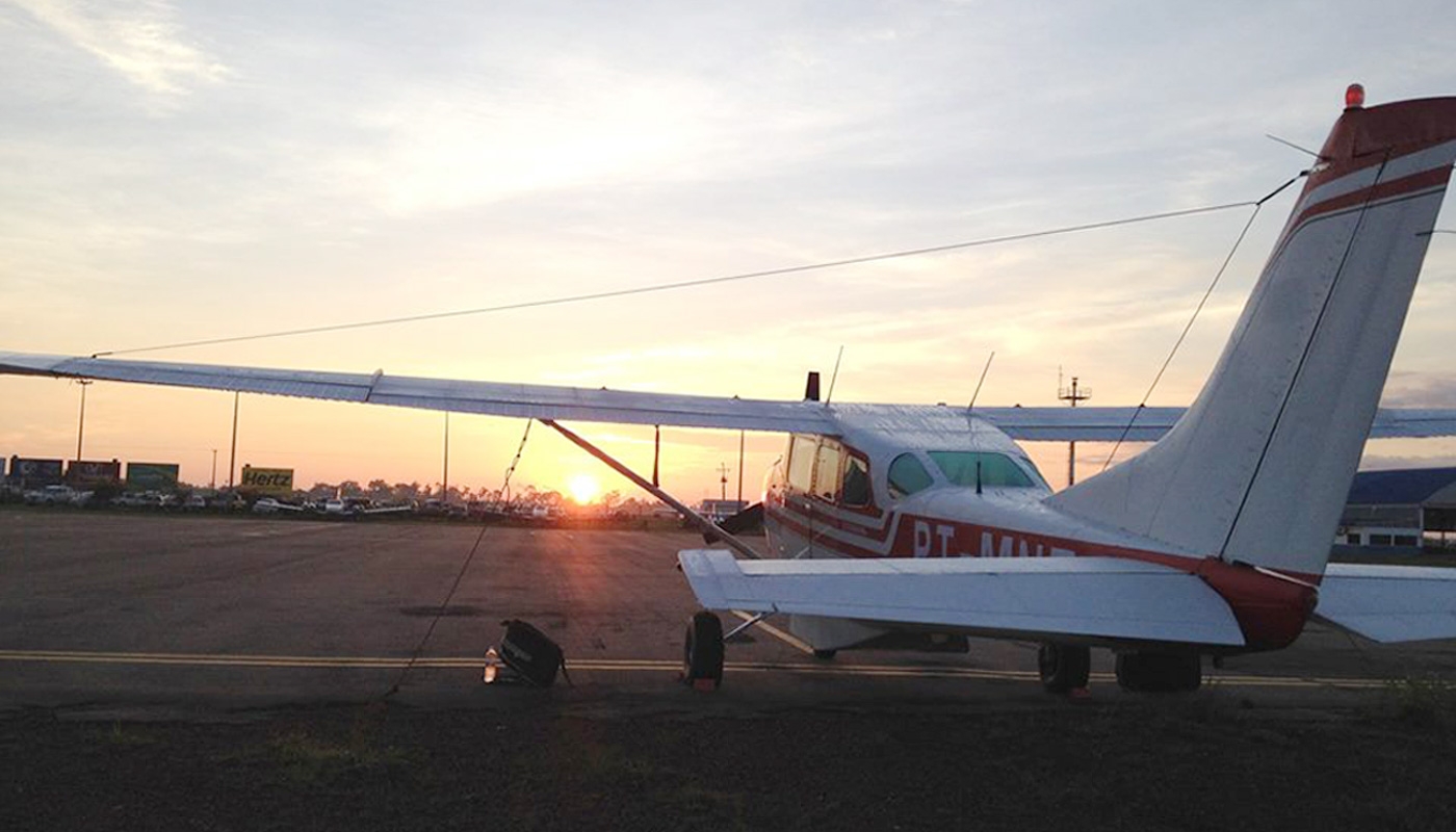 Cessna on runway