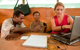 Lisa Kappeler and her Uriay co-workers translate the Bible.