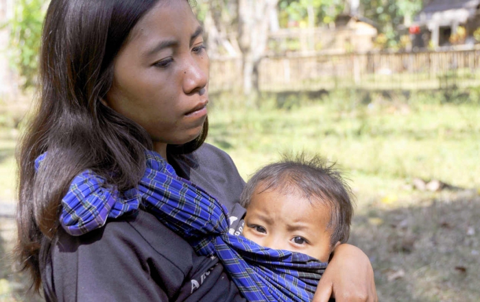 Asian mother and child