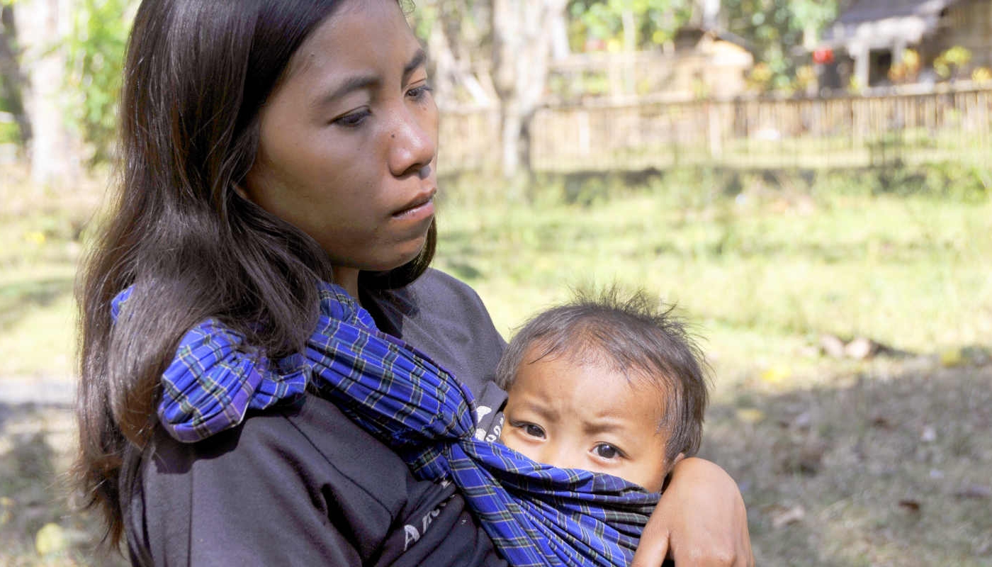 Asian mother and child