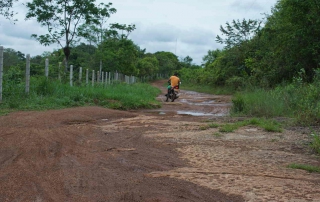 Dirt bike on muddy path