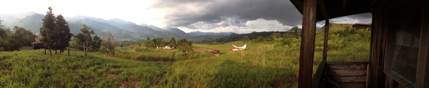 plane and helicopter over PNG