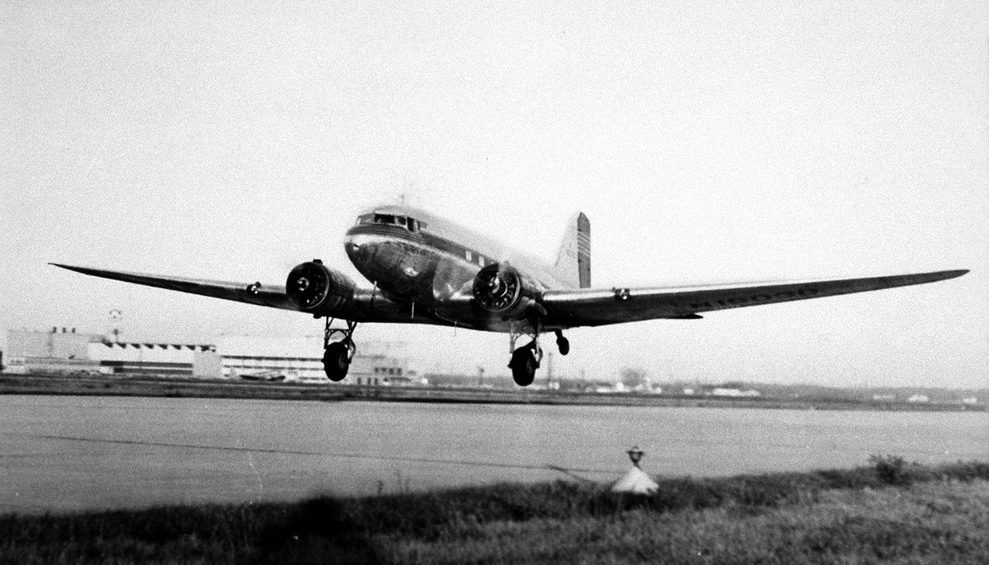 plane leaving runway