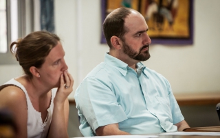 Andi and Joel McMartin take part in a workshop for missionaries learning culture and language.