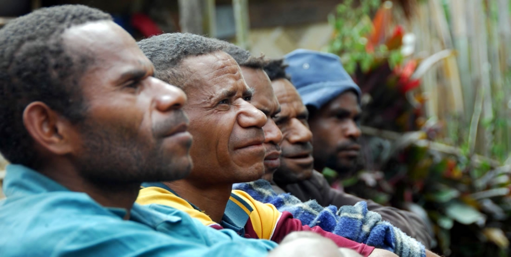 Men listening to Chronological Bible Teaching