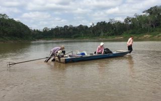 Boat stranded on sandbar in Brazil