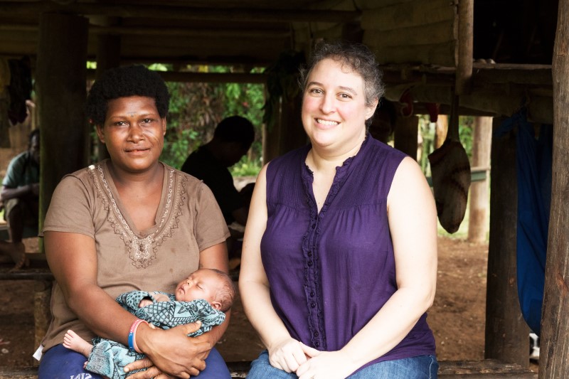 missionary with lady and child in Papua New Guinea