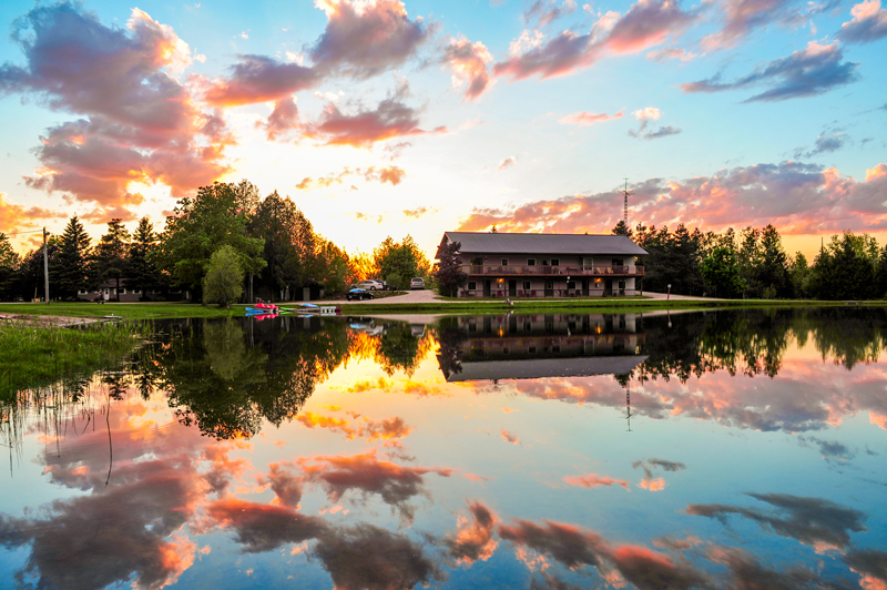 sunset seen on campus