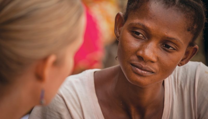 missionary woman and her friend speaking