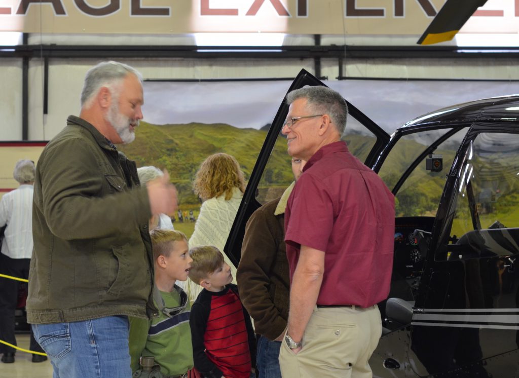 Charlie Patton showing off an R66 helicopter