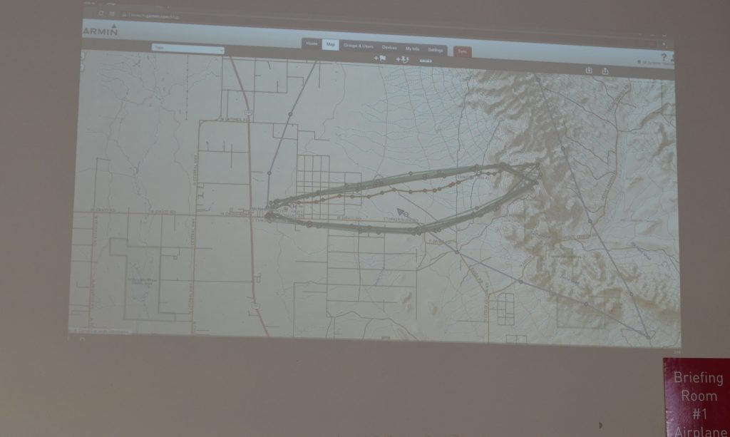 diagram of route made by hikers vs helicopter flying