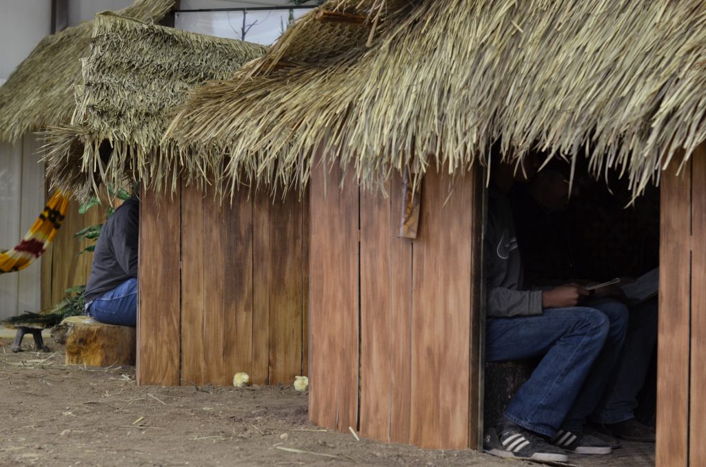 mock up jungle huts