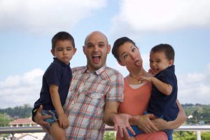 anyan family making different faces