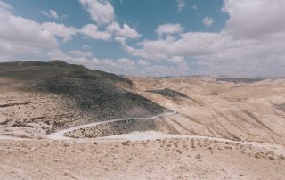 a desert road in the Holy Land