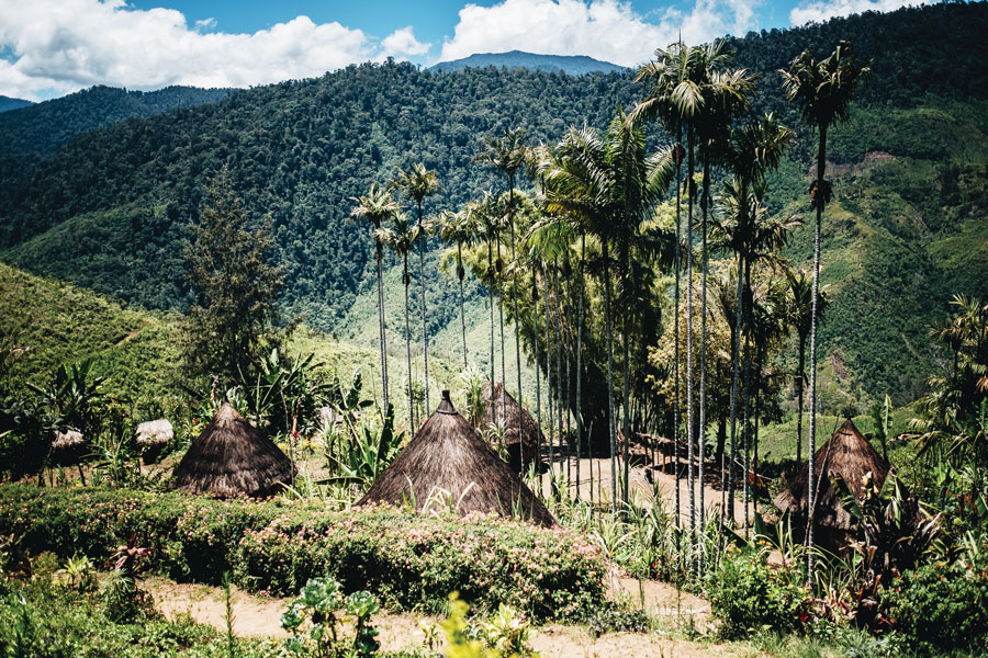 huts on a mountainside