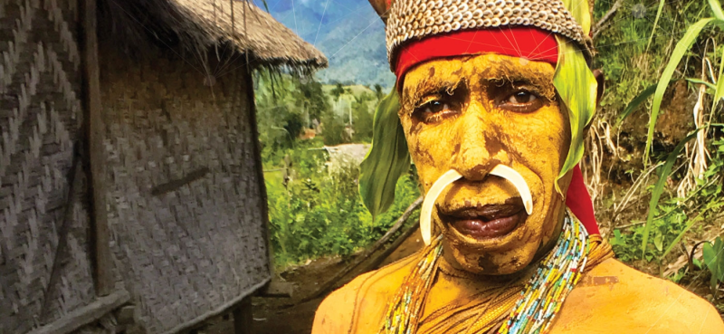 man in traditional garb and paint