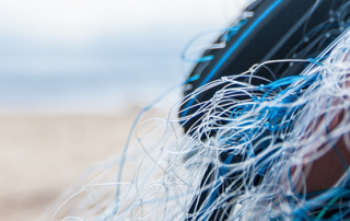 fishing net on the beach