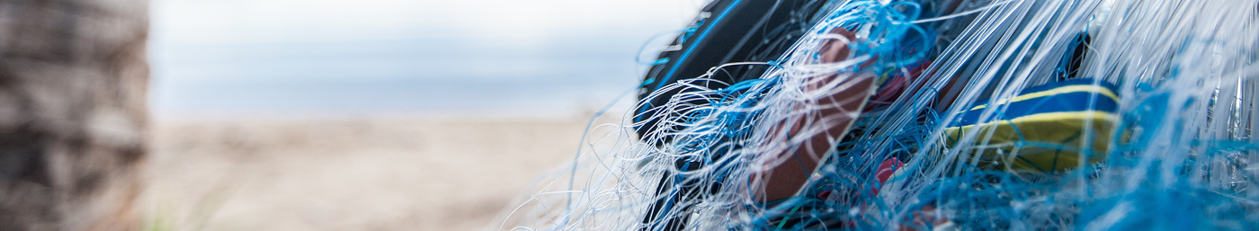 fishing net on the beach