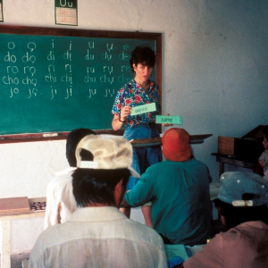 a missionary teaching