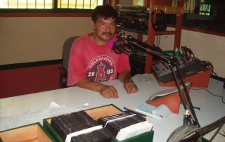 Bolivian man ready to broadcast