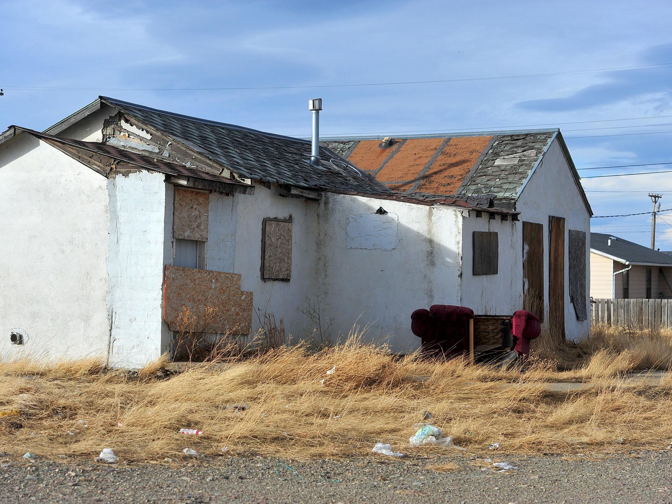 run down house to show an example of poverty