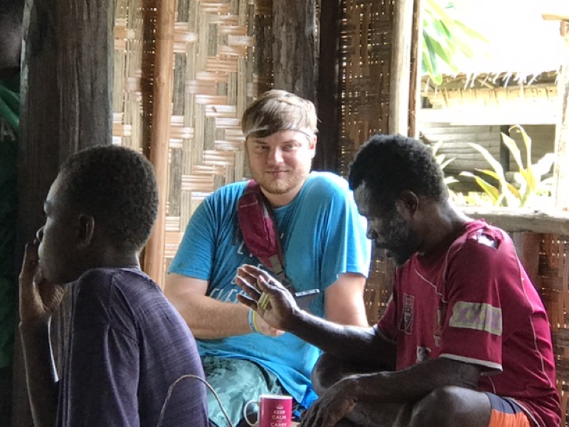 missionary in group with Anem people