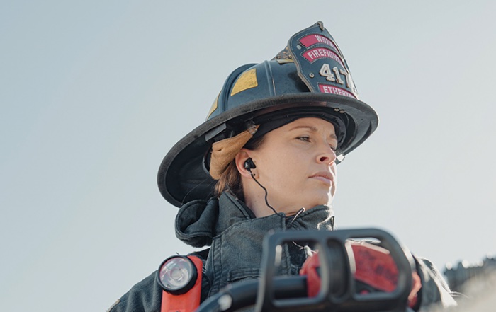 firstresponder with a chainsaw