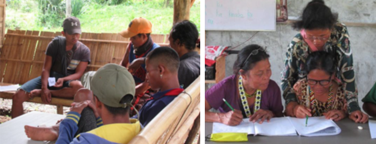 Manobo people studying